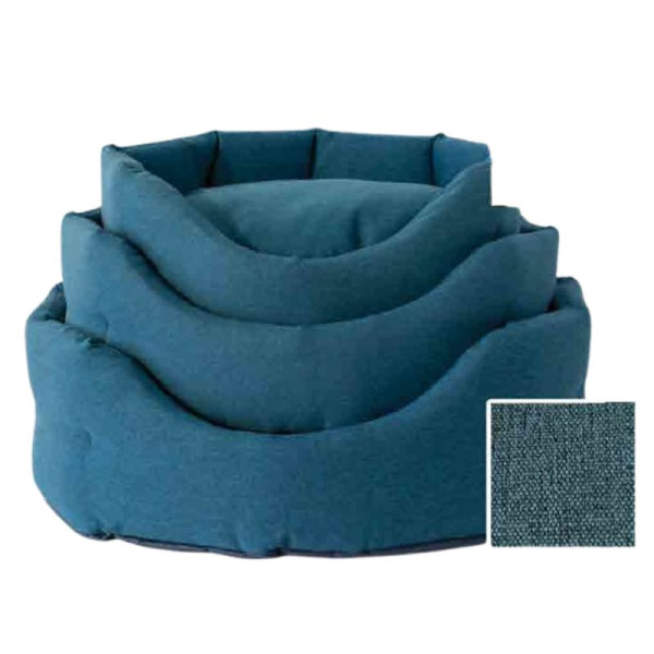 Cuccia per cani ovale Linea "Trono", colore azzurro - Nasonero
