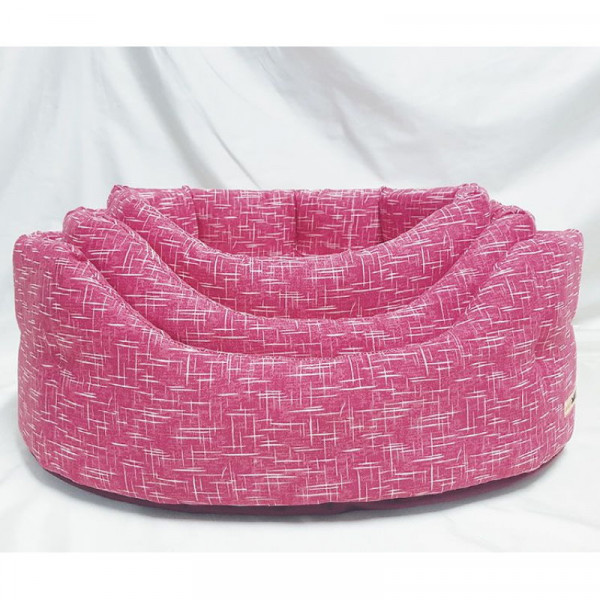 Cuccia per cani ovale Linea Eco, colore rosa - Nasonero