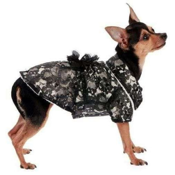 Cappotto Macrame Ecopelliccia Nero per cani XS - Trilly tutti Brilli