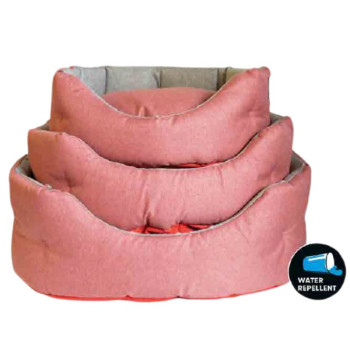Cuccia per cani ovale Linea "Trono", colore rosa - Nasonero