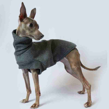 Felpa per cani Pinscher in flanella grigio "Milo"