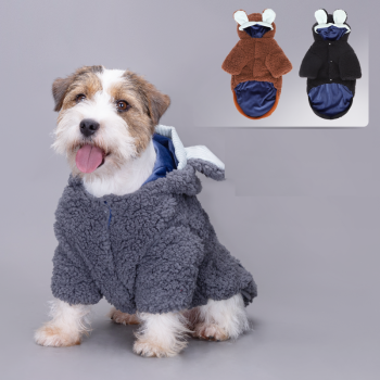 Cappotto per cani in cotone con cappuccio e orecchie a forma di topolino - Nobleza 