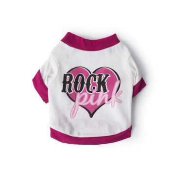 Maglietta per cani in cotone rosa "Rock Pink"