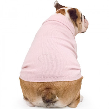 Maglione per Bulldog Inglese  "Sole" rosa con Swarovski