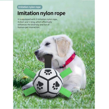 Palla da calcio per cani con corda in nylon
