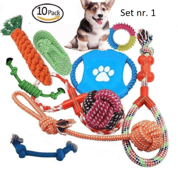 Set giochi per cani in corda e silicone