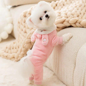 Tutina per cani pigiama in pile coniglietto rosa